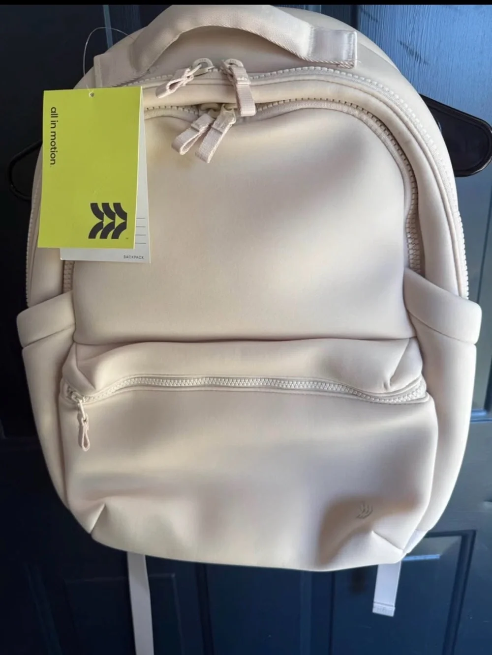 Cream Minimalist Backpack 14L Faux Neoprene